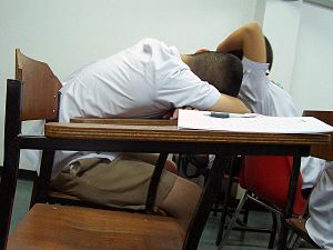 Sleeping student in the classroom – a consequence of DSPS Sleep Disorder